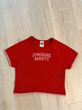 Gymshark Varsity Navy Red with White Contrast Trim Women’s Athletic Shirt Large